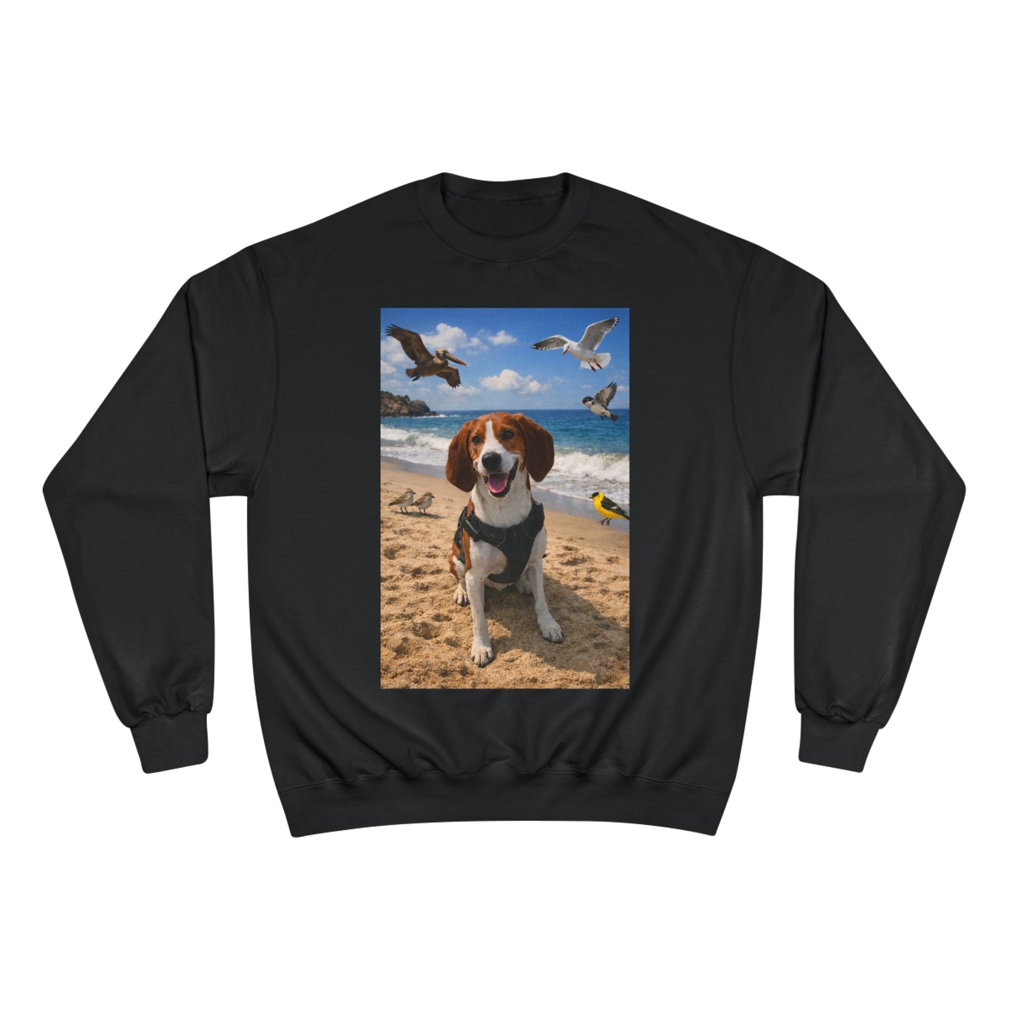 Beach Beagle Sweatshirt — Dog Photo Crewneck