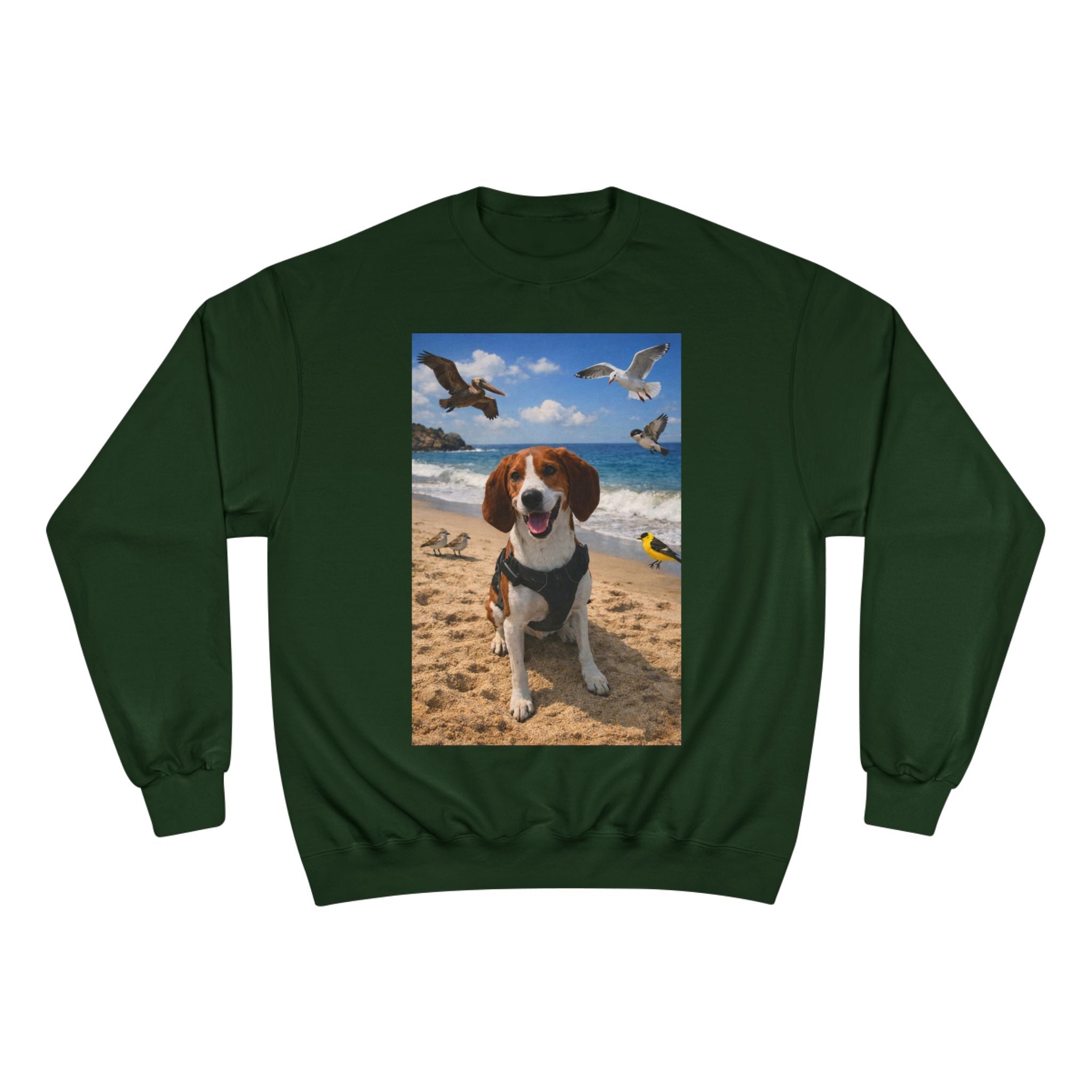 Beach Beagle Sweatshirt — Dog Photo Crewneck
