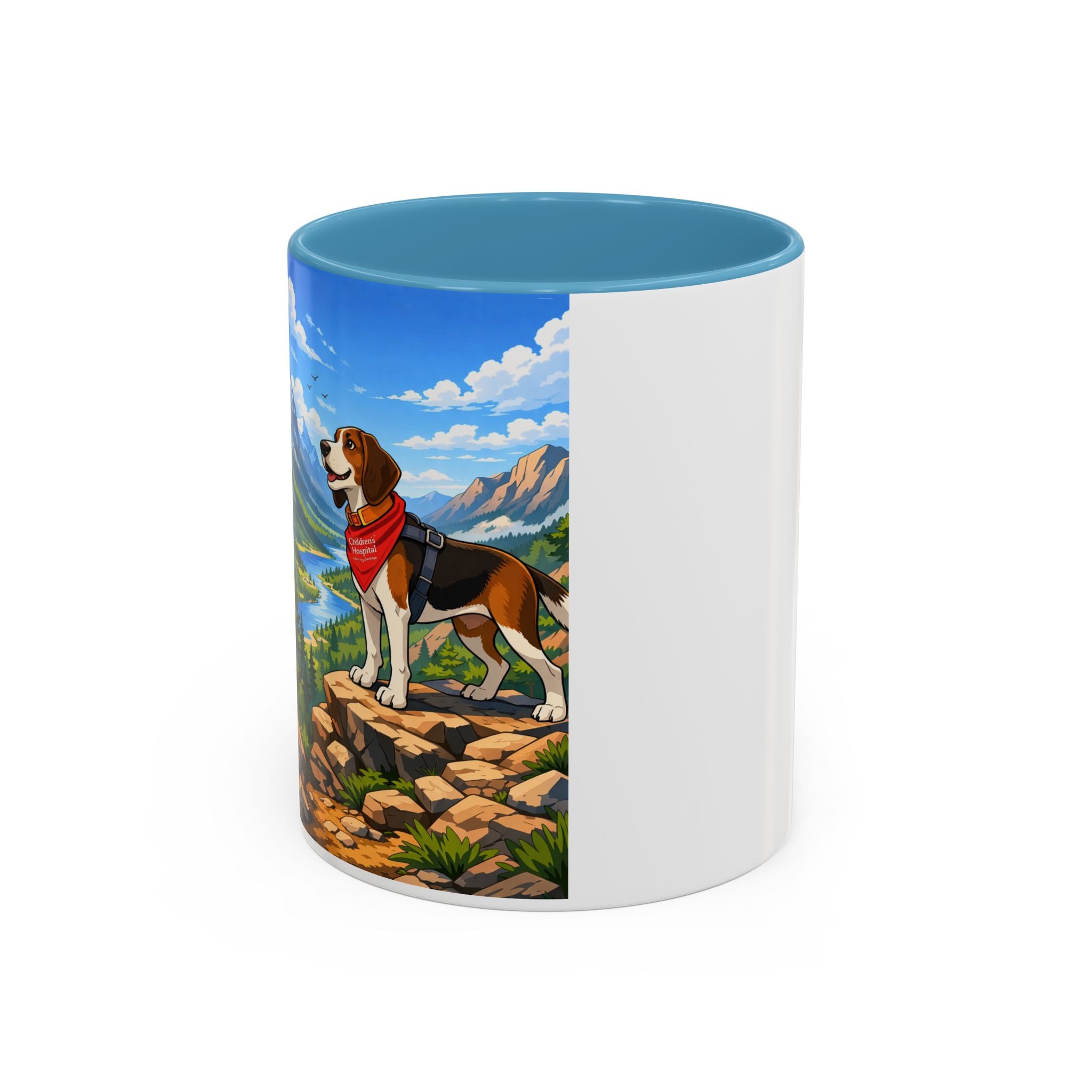 Superhero Beagle Accent Coffee Mug (11, 15oz)