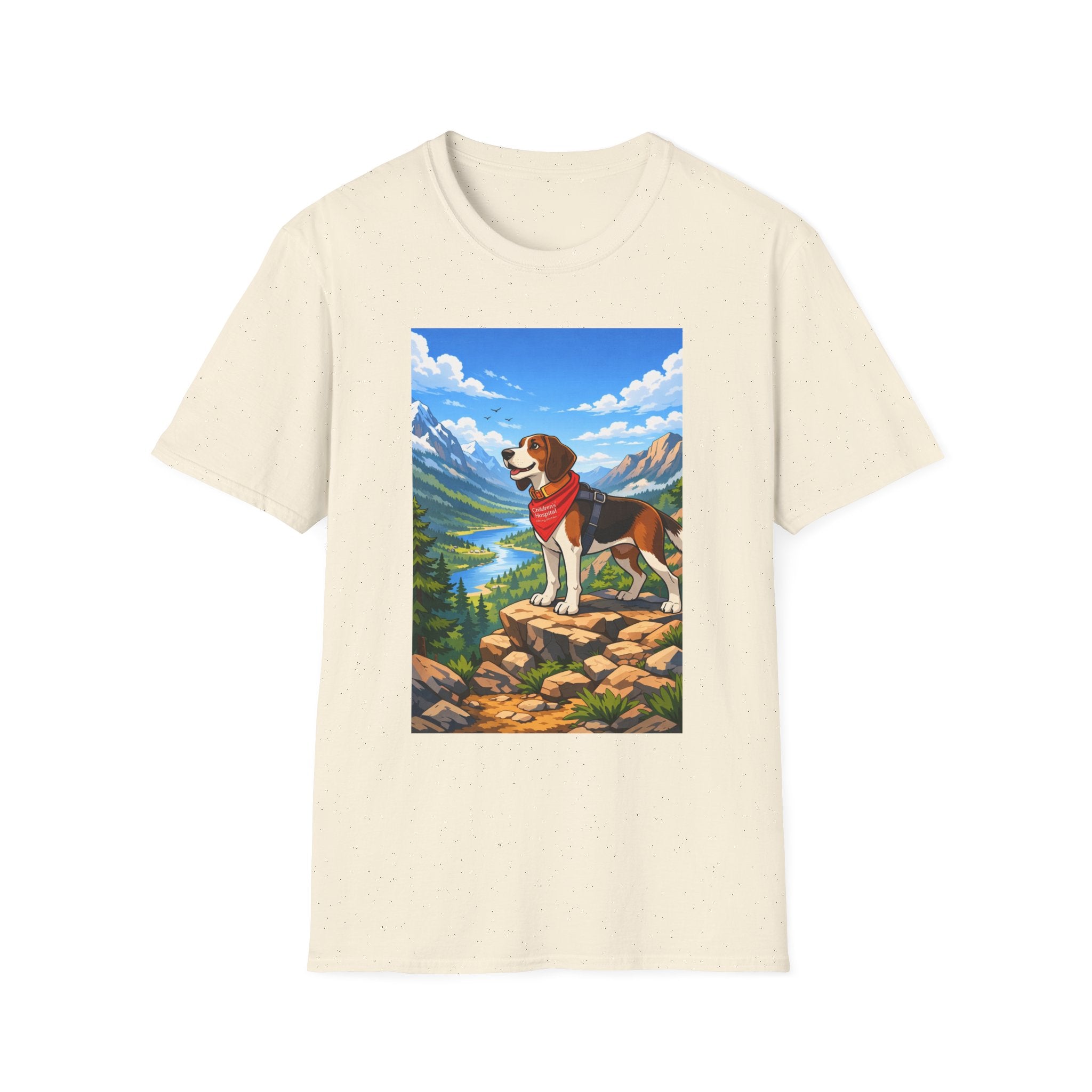 Beagle Mountain Adventure T-Shirt — Scenic Hiking Dog Graphic Tee