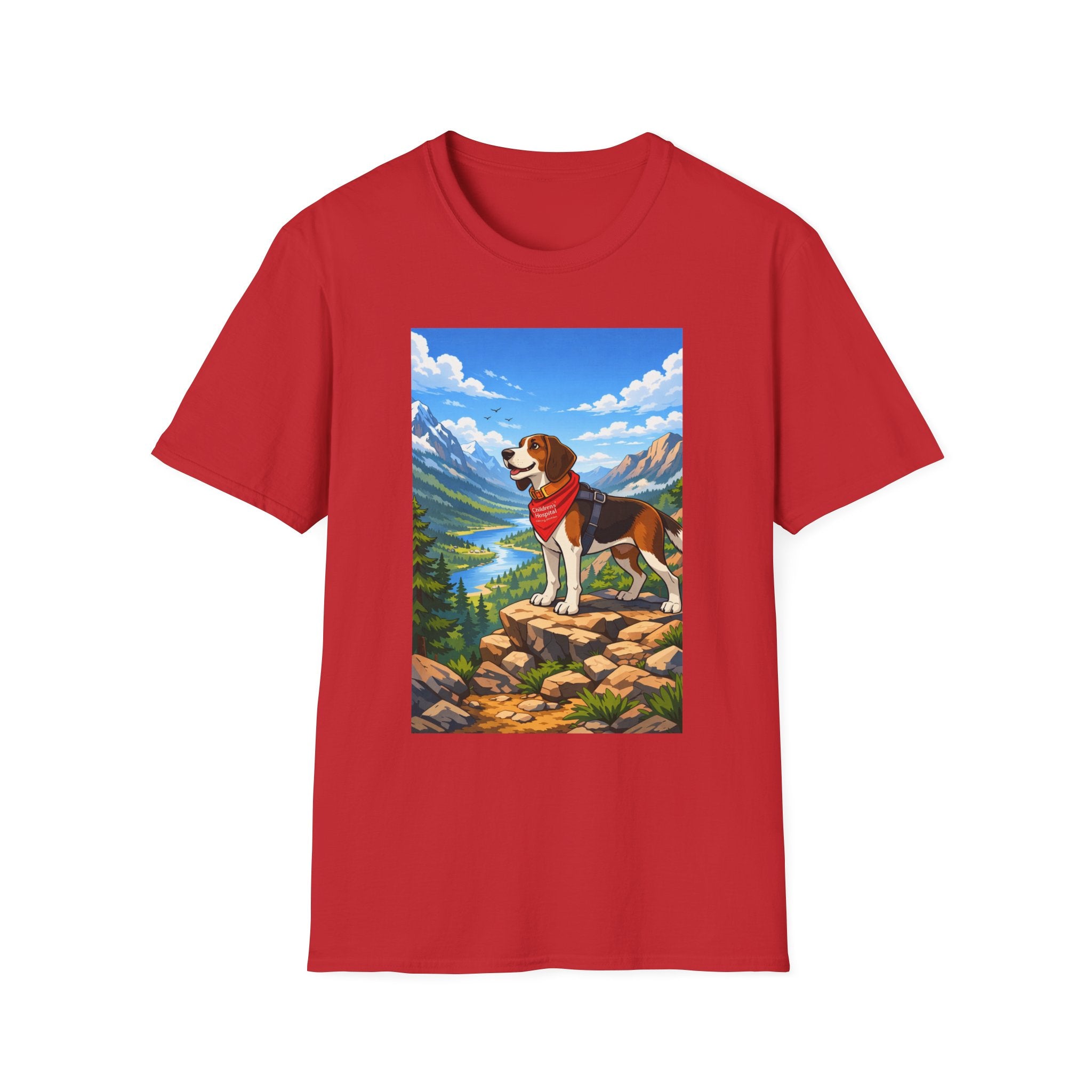 Beagle Mountain Adventure T-Shirt — Scenic Hiking Dog Graphic Tee