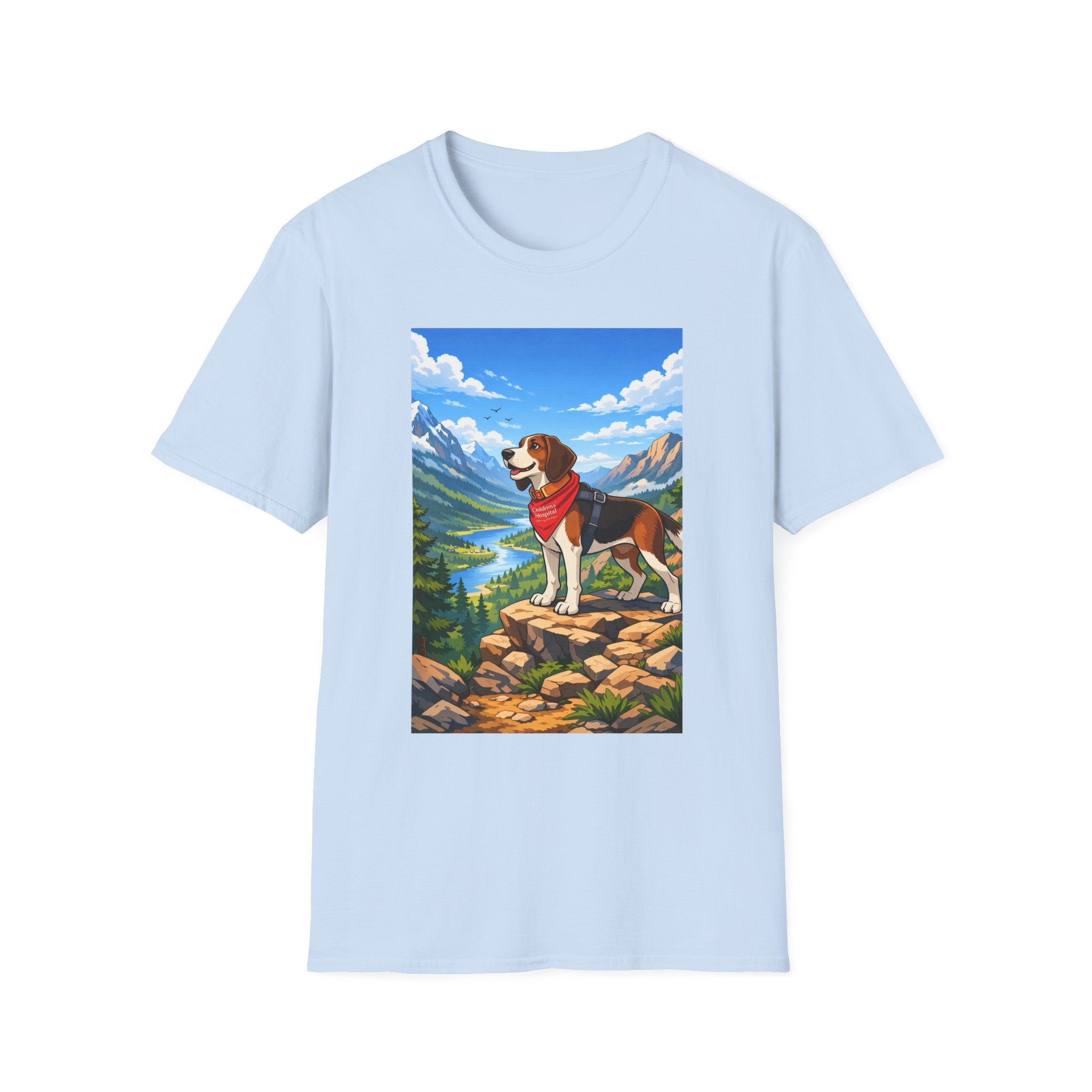 Beagle Mountain Adventure T-Shirt — Scenic Hiking Dog Graphic Tee