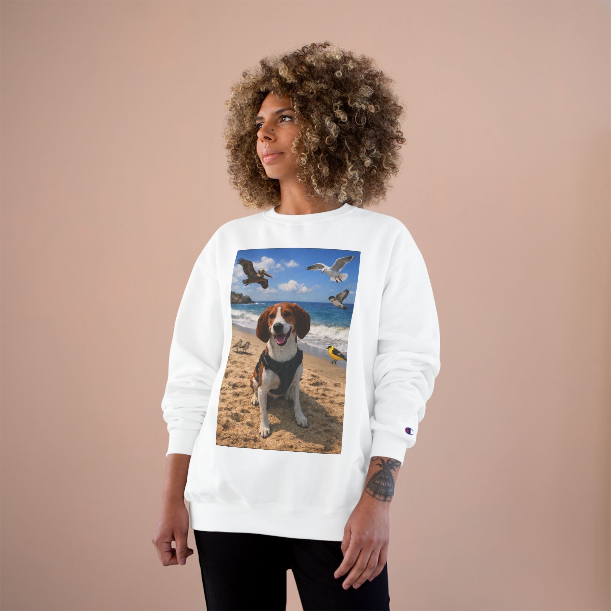 Beach Beagle Sweatshirt — Dog Photo Crewneck