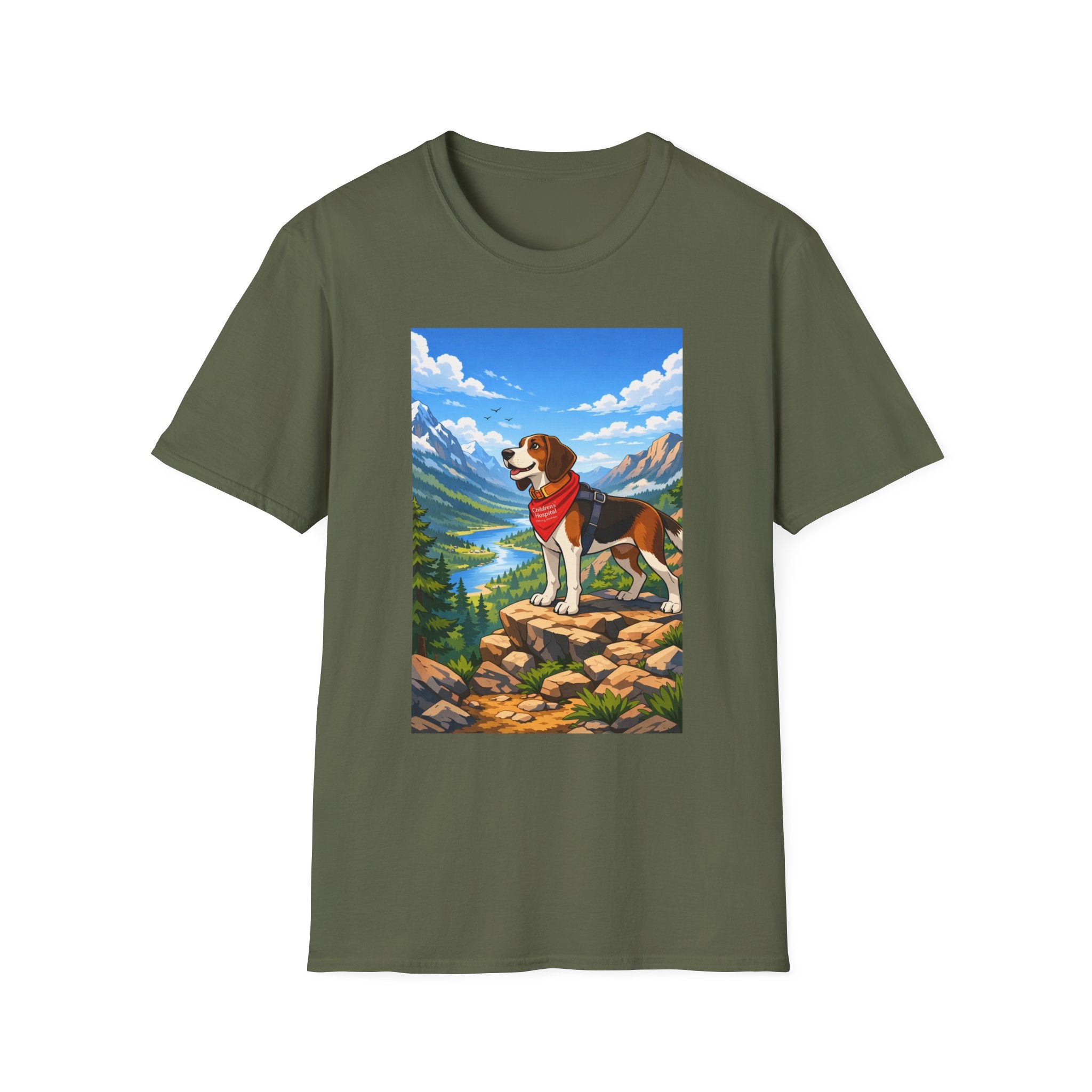 Beagle Mountain Adventure T-Shirt — Scenic Hiking Dog Graphic Tee