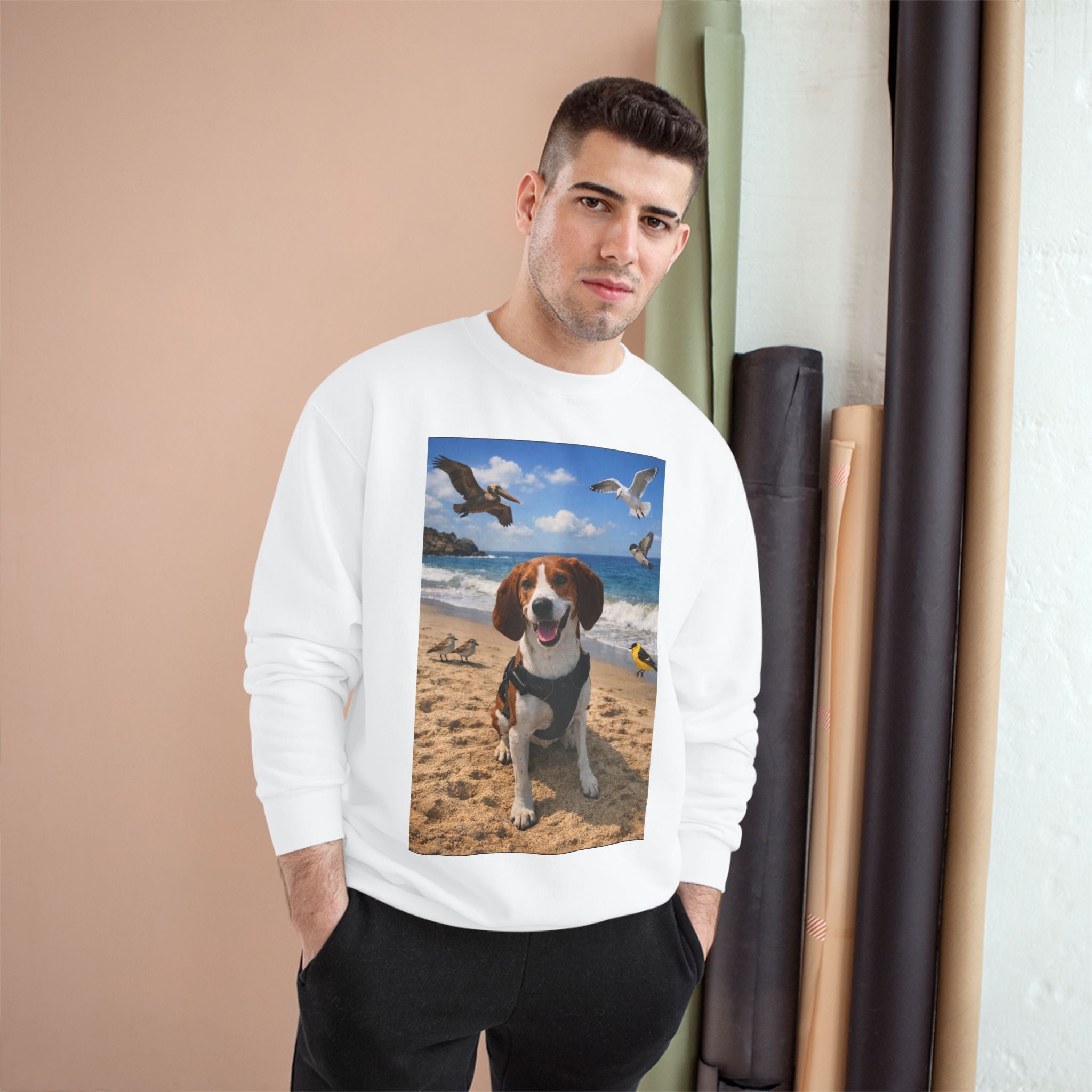 Beach Beagle Sweatshirt — Dog Photo Crewneck