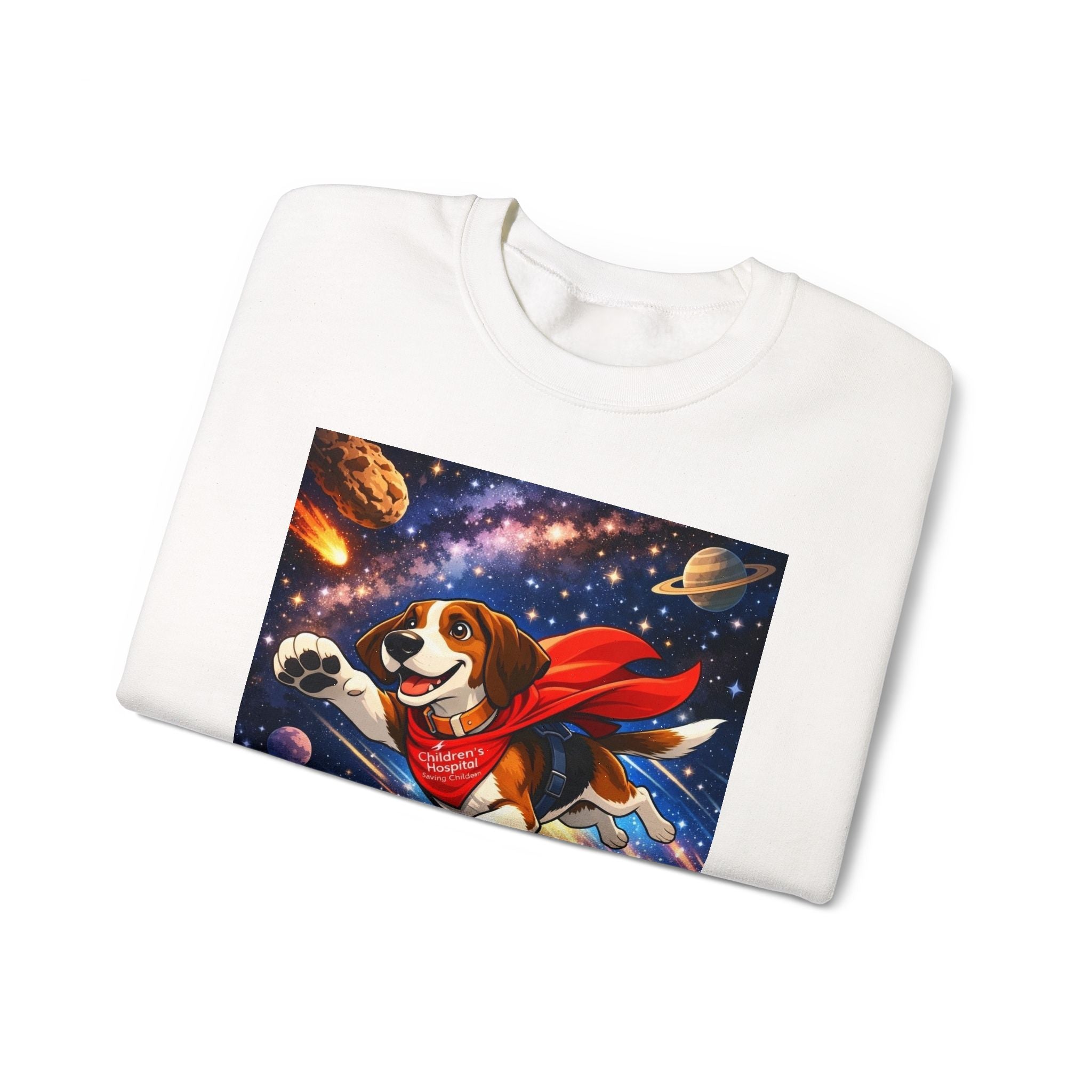 (Copy) Superhero Dog Crewneck Sweatshirt – Cute Flying Hound Space Design