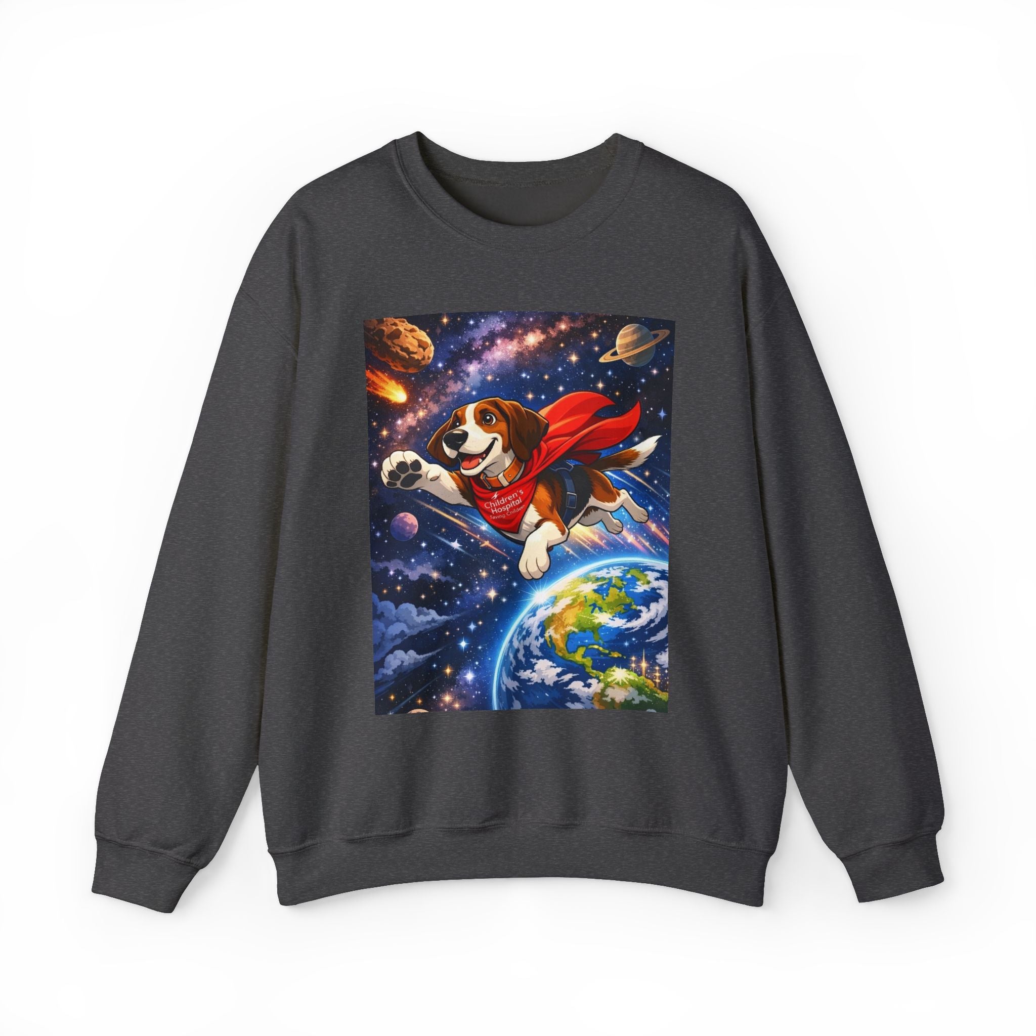 (Copy) Superhero Dog Crewneck Sweatshirt – Cute Flying Hound Space Design