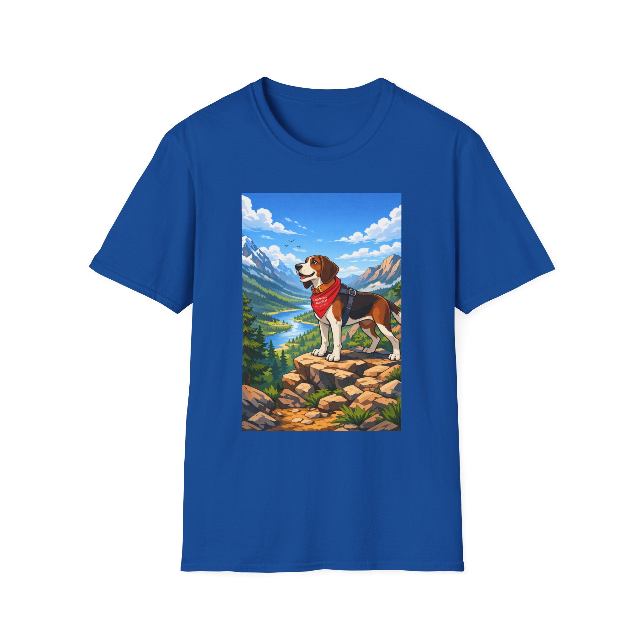 Beagle Mountain Adventure T-Shirt — Scenic Hiking Dog Graphic Tee