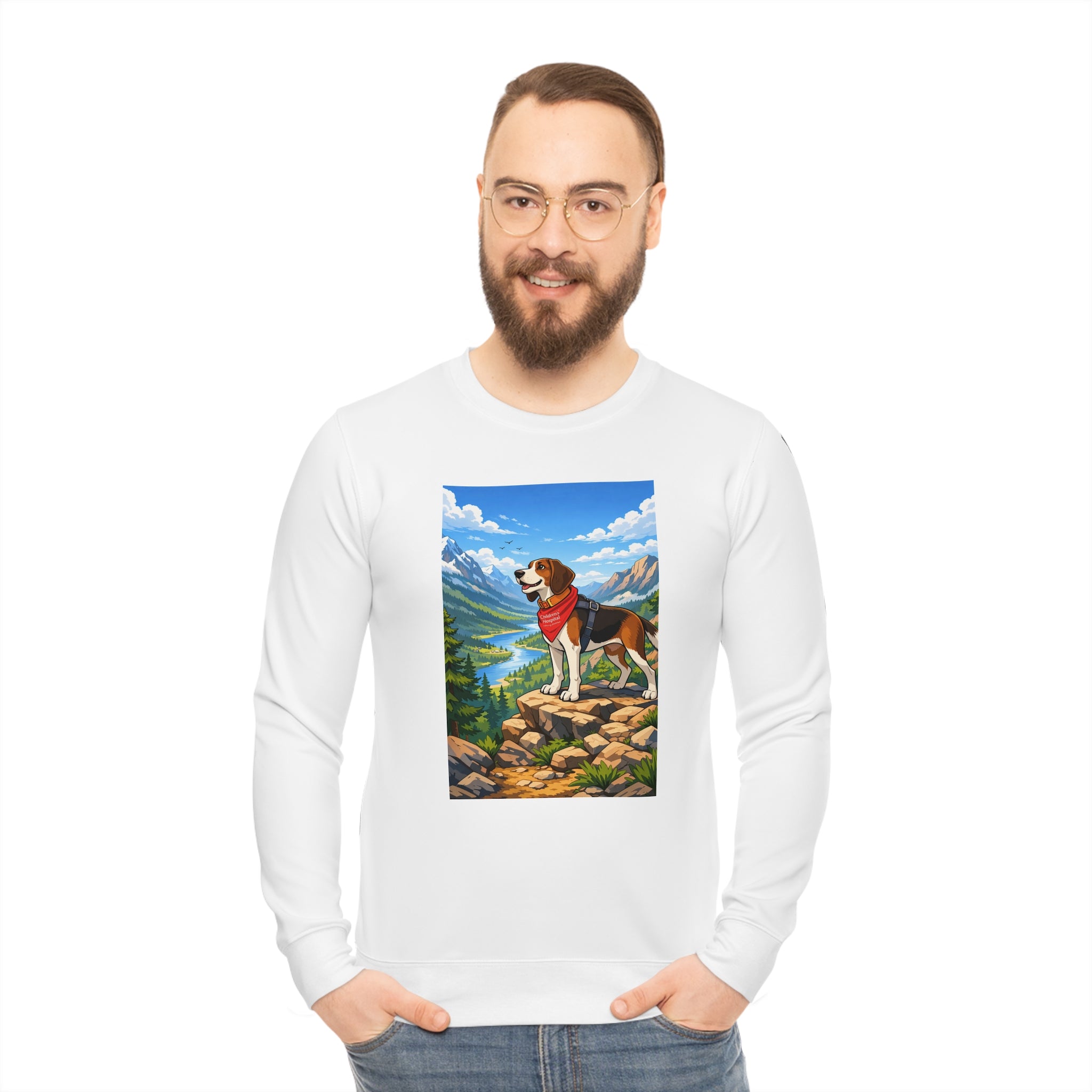 Beagle Mountain Hike Sweatshirt — Scenic Dog Lover Crewneck