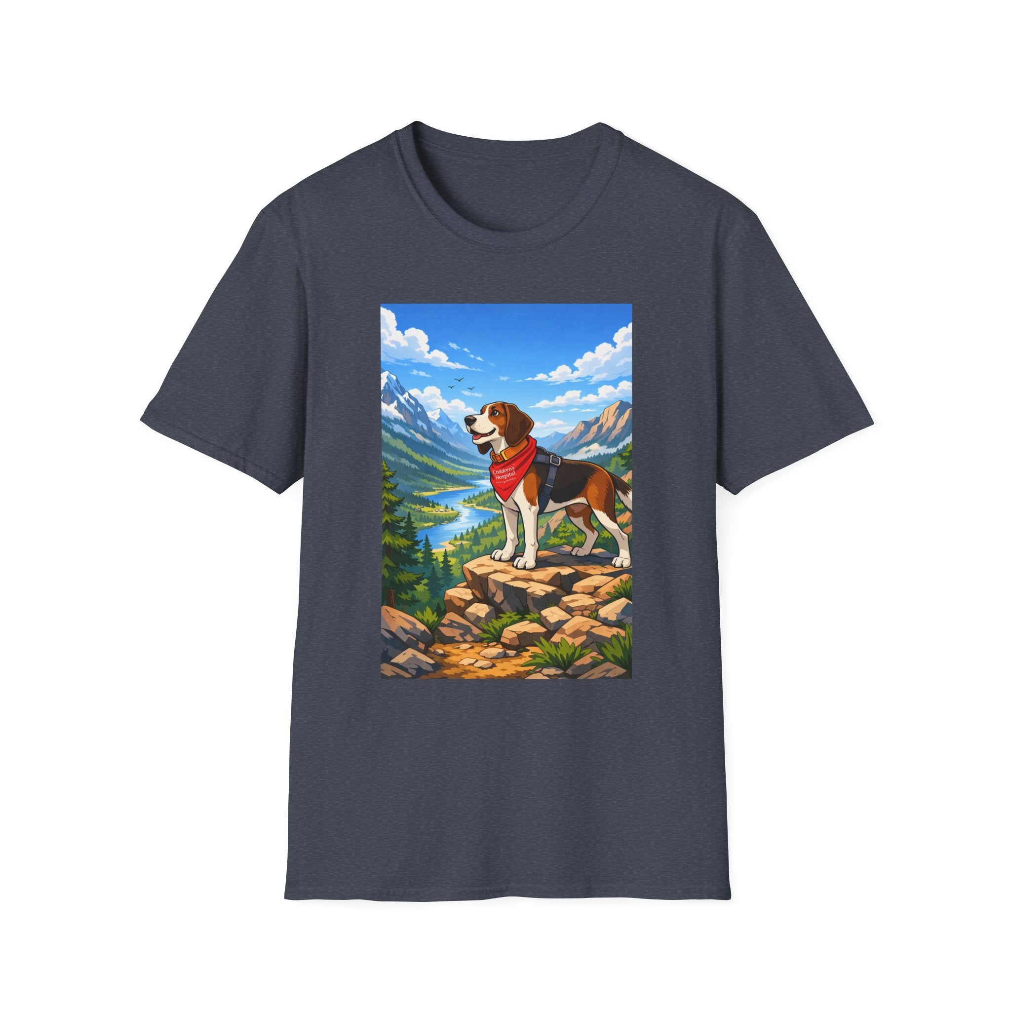 Beagle Mountain Adventure T-Shirt — Scenic Hiking Dog Graphic Tee