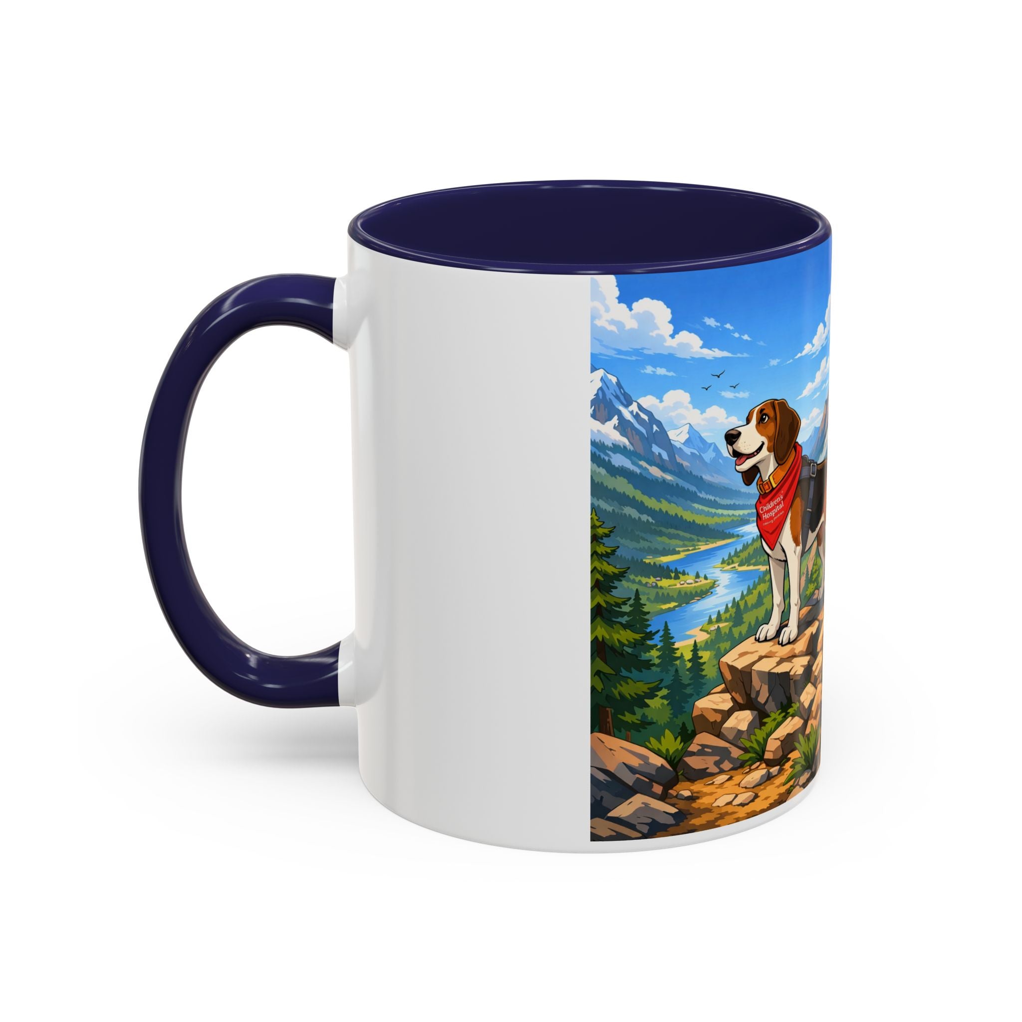 Superhero Beagle Accent Coffee Mug (11, 15oz)