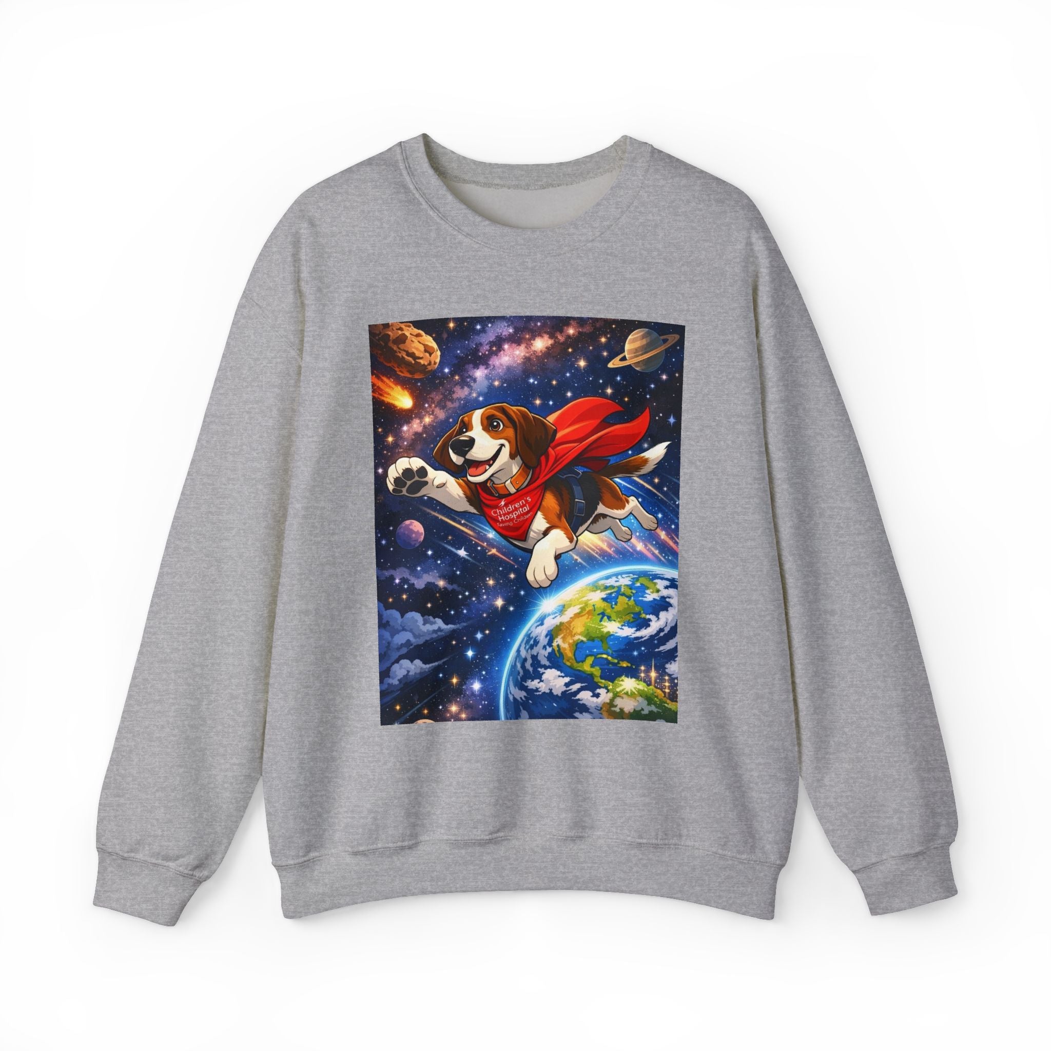 (Copy) Superhero Dog Crewneck Sweatshirt – Cute Flying Hound Space Design