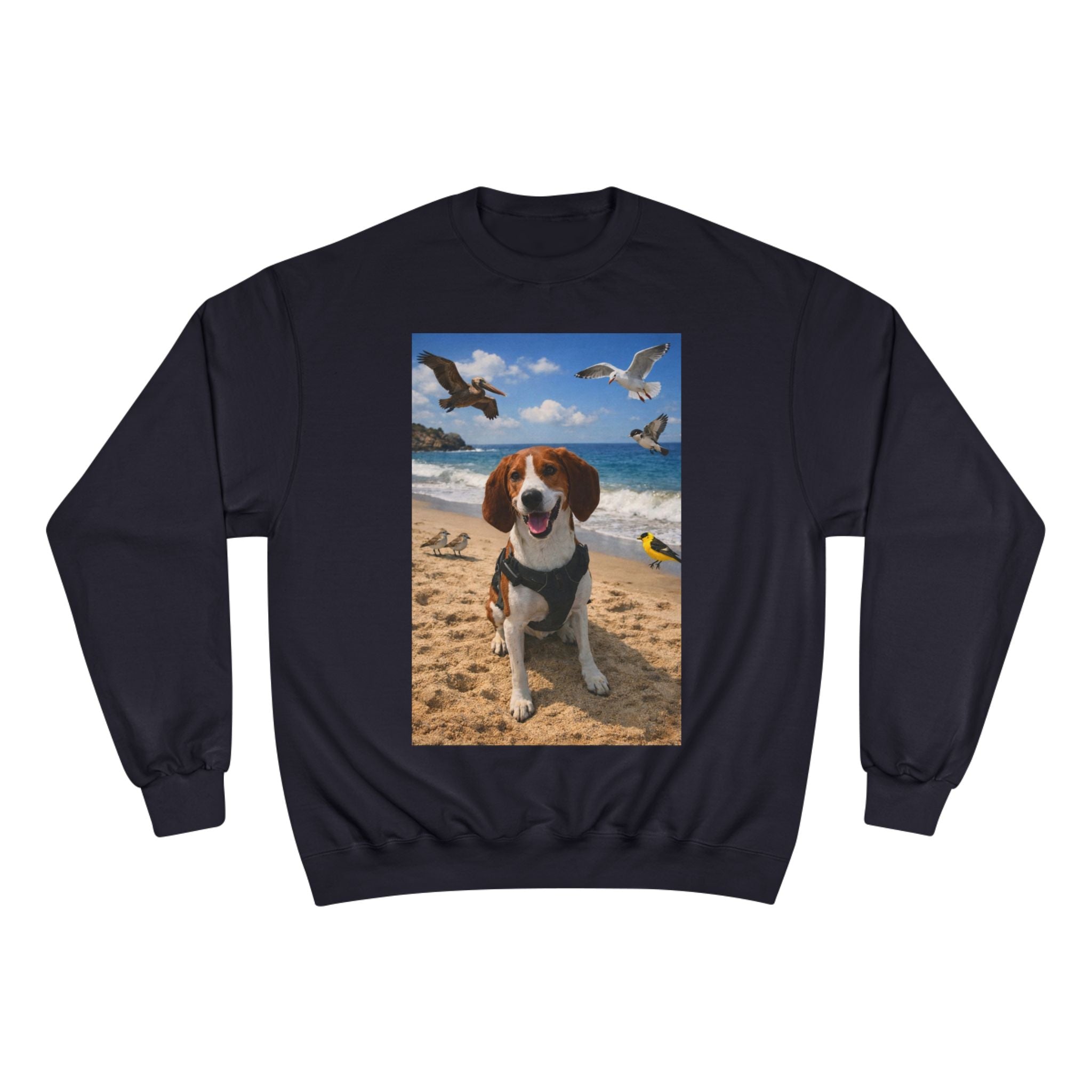 Beach Beagle Sweatshirt — Dog Photo Crewneck