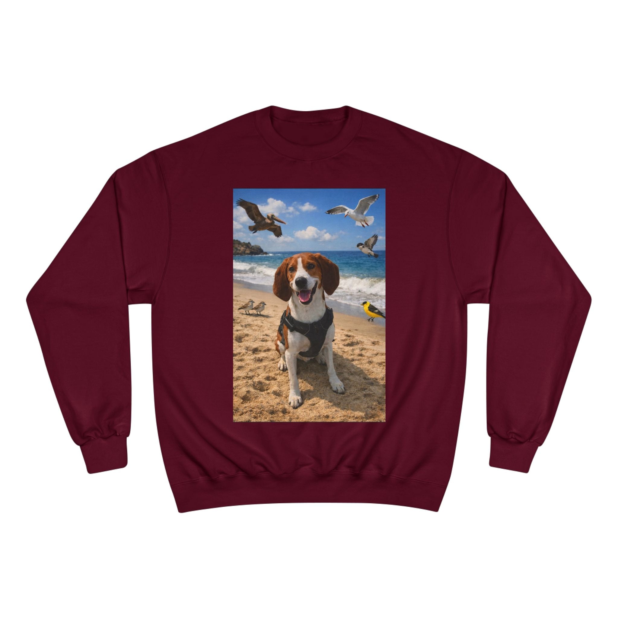 Beach Beagle Sweatshirt — Dog Photo Crewneck