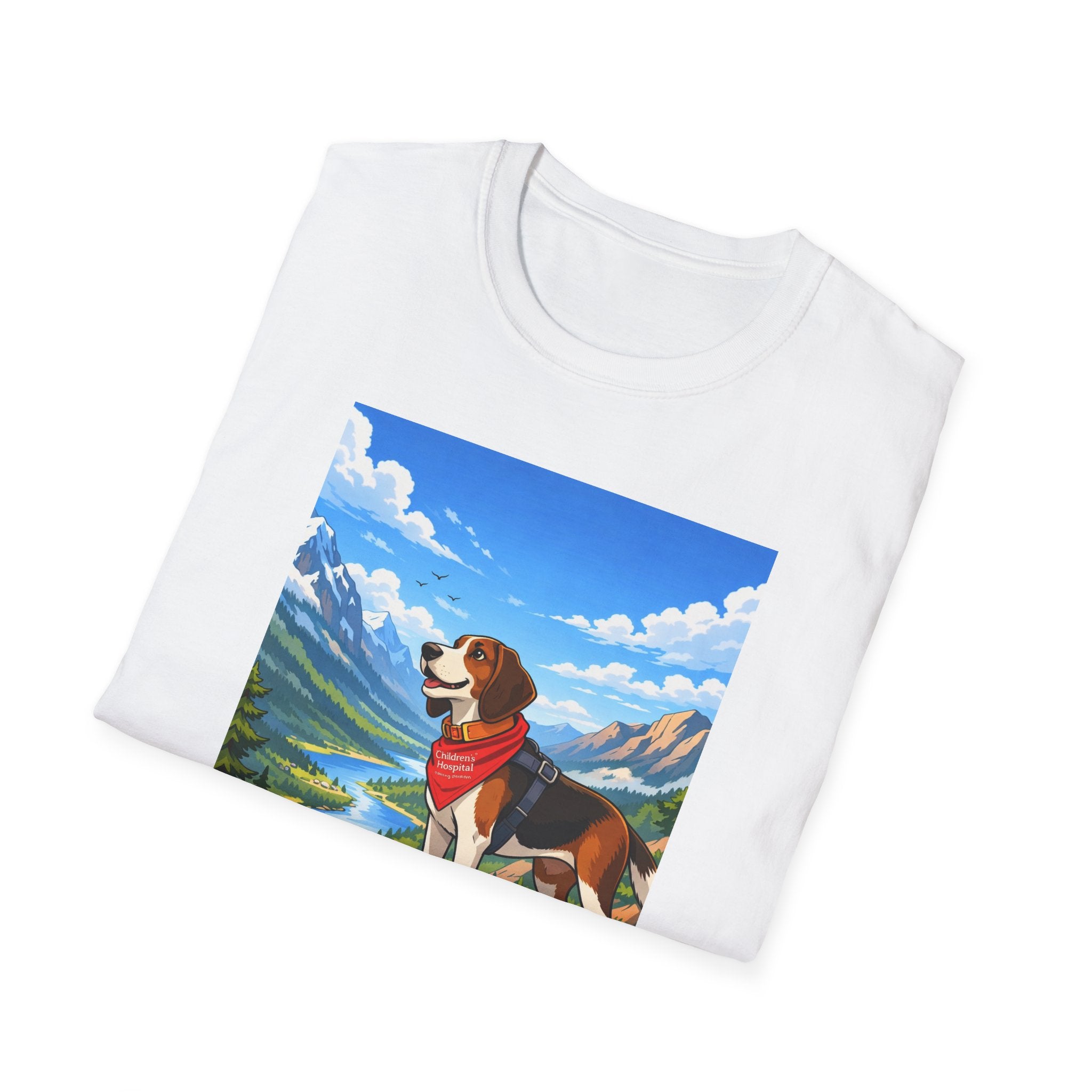 Beagle Mountain Adventure T-Shirt — Scenic Hiking Dog Graphic Tee