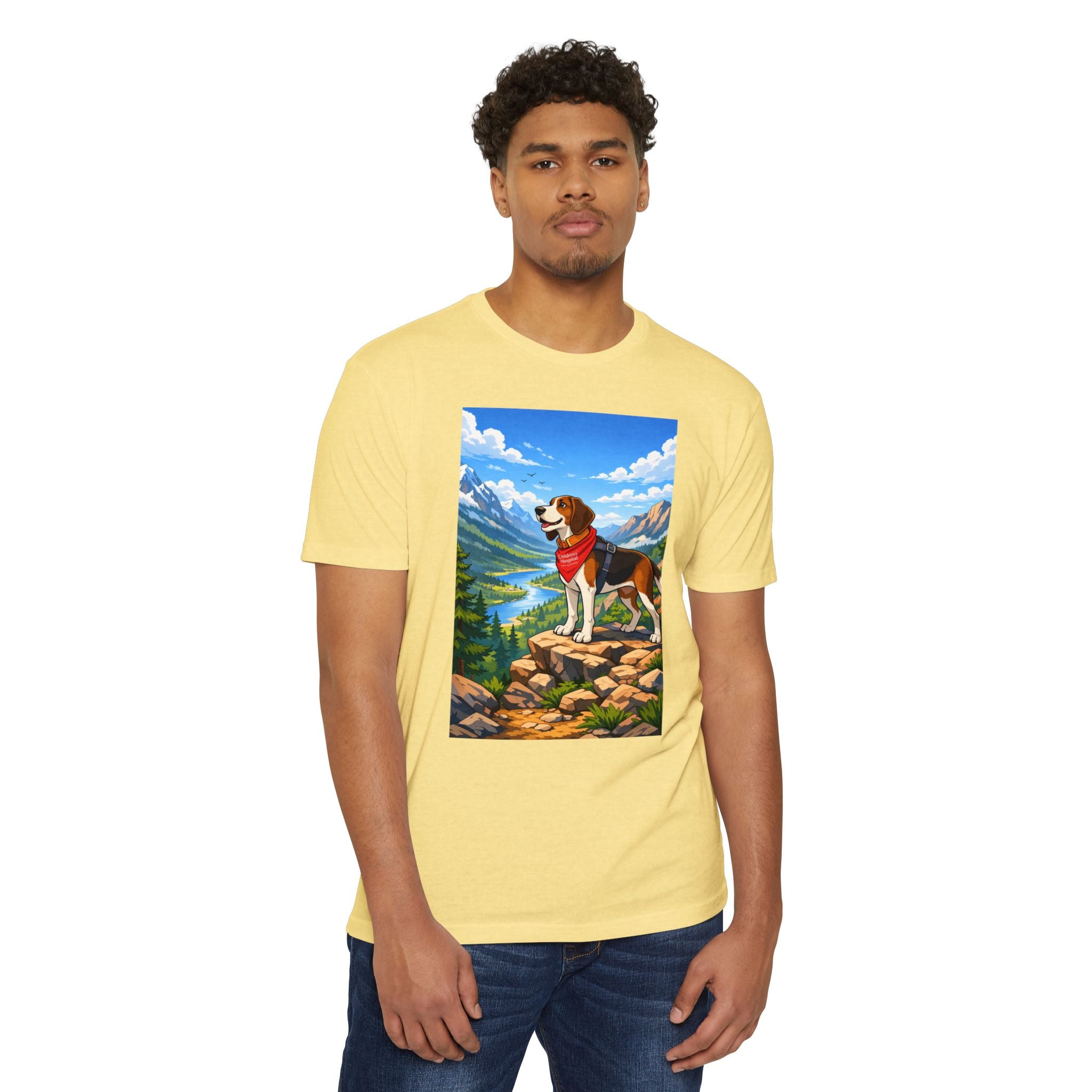 Beagle Mountain Adventure T-Shirt — Scenic Dog Graphic Tee