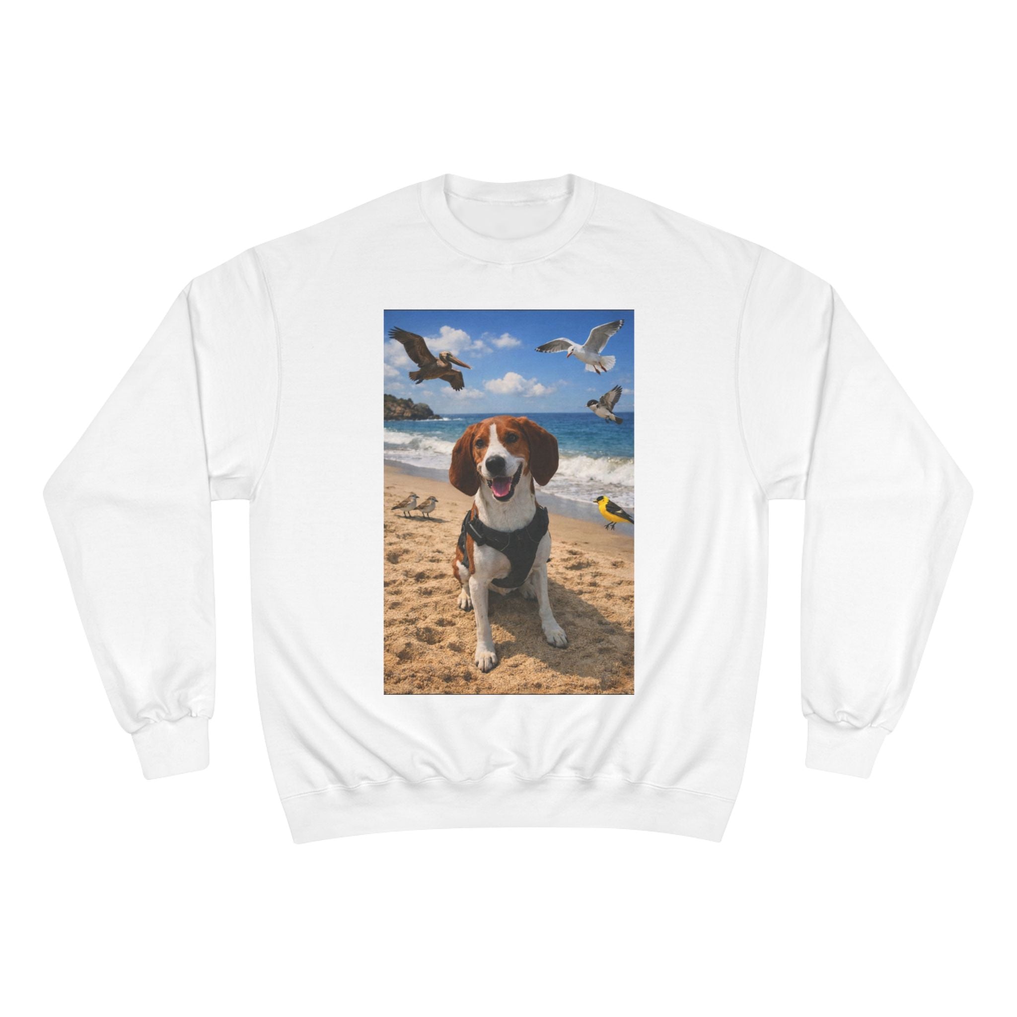 Beach Beagle Sweatshirt — Dog Photo Crewneck