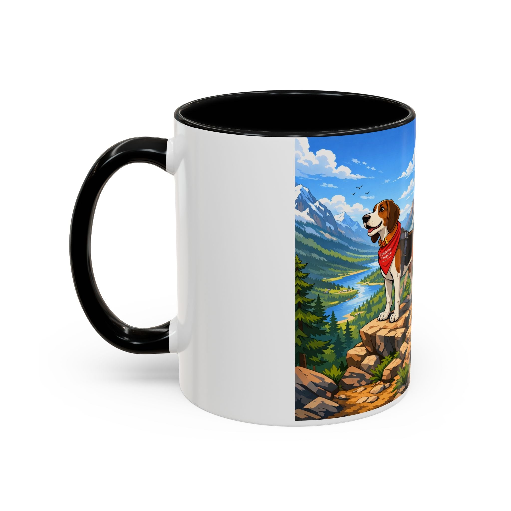 Superhero Beagle Accent Coffee Mug (11, 15oz)