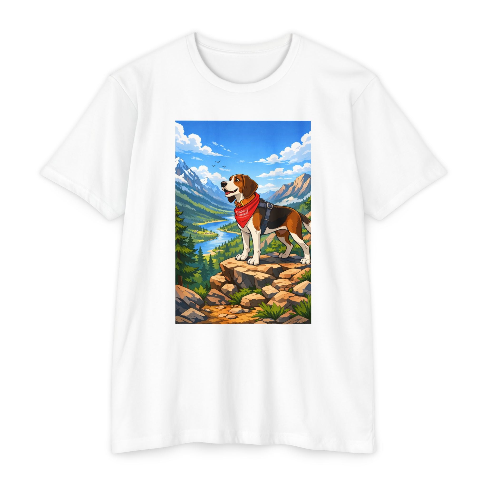 Beagle Mountain Adventure T-Shirt — Scenic Dog Graphic Tee